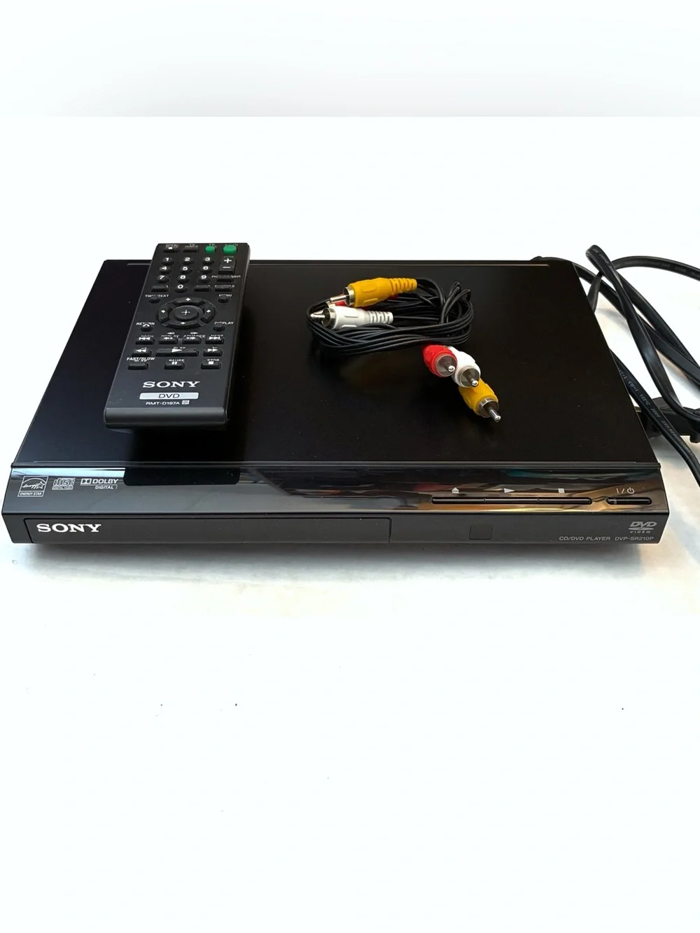 Sony DVP-SR210P CD DVD Player Black with Remote and RCA Cables